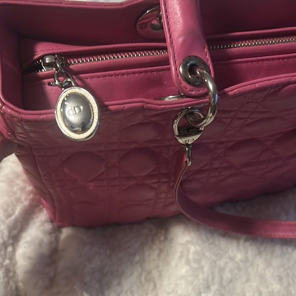 Dior Pink Cannage Leather Large Lady Dior Tote - Picture 9 of 15